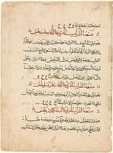 Text page from a Materia Medica of Dioscorides by Abdallah ibn al-Fadl (Iraq)