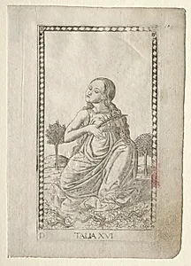 Thalia (comedy, pastoral poetry) (from the Tarocchi series D:  Apollo and the Muses, #16)