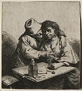 The Amorous Couple by Cornelis Pietersz Bega (Dutch, 1631/32–1664)