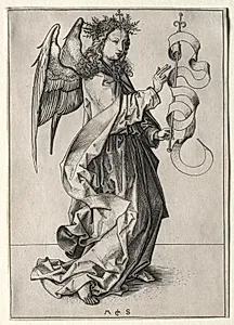 The Angel of the Annunciation
 by Martin Schongauer (German, c. 1450–1491)