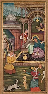 The Annunciation (folio 15 recto), from a Mirror of Holiness (Mir’at al-quds) of Father Jerome Xavier by Unknown Artist
