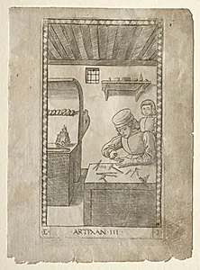 The Artisan (from the Tarocchi, series E: Conditions of Man, #3) by Master of the E-Series Tarocchi (Italian, 15th century)
