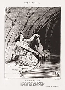 The Baptism of Achilles by Honoré Daumier (French, 1808–1879)