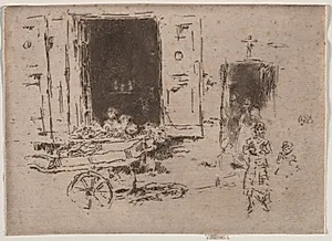 The Barrow - Quartier des Marolles, Brussels by James McNeill Whistler (American, 1834–1903)