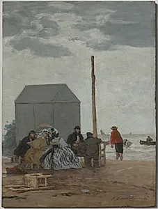 The Beach at Deauville by Eugène Boudin (French, 1824–1898)