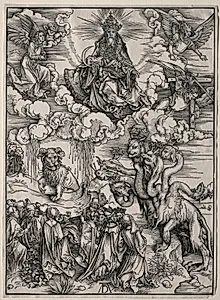 The Beast with Seven Heads and the Beast with Lamb's Horns by Albrecht Dürer (German, 1471–1528)