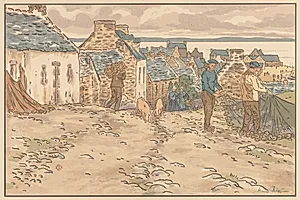 The Beautiful Countryside in Brittany: Street in Tréboul by Henri Rivière (French, 1864–1951)