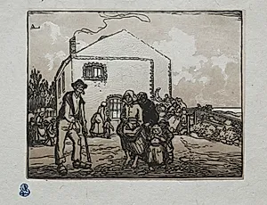 The Beggars at the Last House by Auguste Louis Lepère (French, 1849–1918)