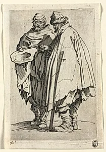 The Beggars: The Blind Man and His Companion by Jacques Callot (French, 1592–1635)