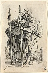 The Beggars: The Two Pilgrims by Jacques Callot (French, 1592–1635)