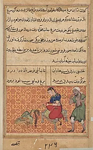 The bird of seven colors brings a sable to the pious man, from a Tuti-nama (Tales of a Parrot): Fifty-second Night by Unknown Artist