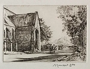 The Bishop's Barn, Wells by Muirhead Bone (British, 1876–1953)