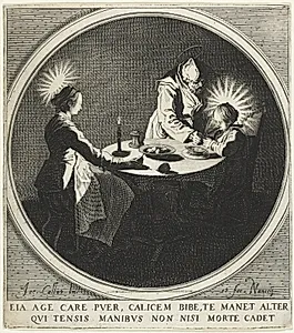 The Blessing (Le Bénédicité) also known as The Holy Family at Table by Jacques Callot (French, 1592–1635)