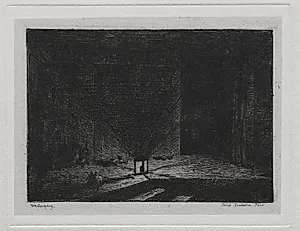The Boat Trip:  Interior of an Inn (The Corridor of an Inn) by Charles François Daubigny (French, 1817–1878)