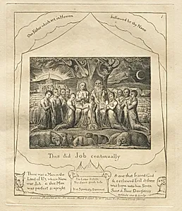The Book of Job:  Pl. 1, Thus did Job continually by William Blake (British, 1757–1827)