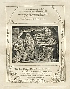The Book of Job:  Pl. 10, The Just Upright Man is Laughed to Scorn by William Blake (British, 1757–1827)