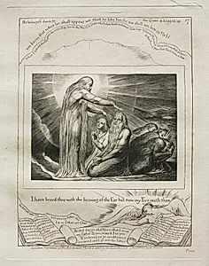 The Book of Job:  Pl. 17, I have heard thee with the hearing of the Ear but now my Eye seeth thee by William Blake (British, 1757–1827)