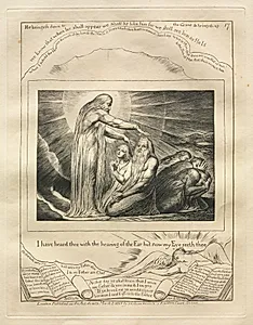 The Book of Job:  Pl. 17, I have heard thee with the hearing of the Ear but now my Eye seeth thee by William Blake (British, 1757–1827)