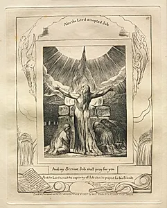 The Book of Job:  Pl. 18, And my Servant Job shall pray for you by William Blake (British, 1757–1827)