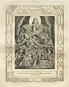 The Book of Job:  Pl. 2, When the Almighty was yet with me, When my Children / were about me by William Blake (British, 1757–1827)