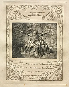 The Book of Job:  Pl. 20, There were not found Women fair as the Daughters of Job / in all the Land by William Blake (British, 1757–1827)