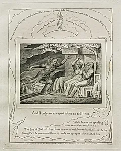 The Book of Job:  Pl. 4, And I only am escaped alone to tell thee