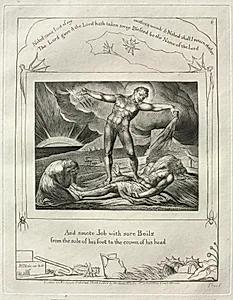 The Book of Job:  Pl. 6, And smote Job with sore Boils / from the sole of his foot to the crown of his head