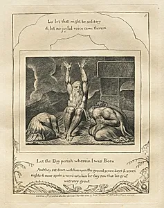 The Book of Job:  Pl. 8, Let the Day perish wherein I was Born by William Blake (British, 1757–1827)