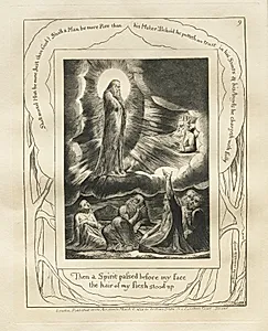 The Book of Job:  Pl. 9, Then a Spirit passed before my face / the hair of my flesh stood up by William Blake (British, 1757–1827)