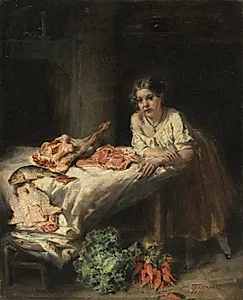 The Bourgeois' Kitchen by Octave Tassaert (French, 1800–1874)