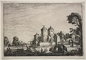 The Castle with Two Towers by Jan van de Velde (Dutch, 1620–1662)
