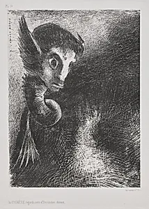 The Chimera Gazed at All Things with Fear by Odilon Redon (French, 1840–1916)