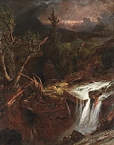 The Clove - A Storm Scene in the Catskill Mountains by Jasper F. Cropsey (American, 1823–1900)