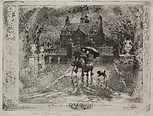 The Country Neighbors by Félix Hilaire Buhot (French, 1847–1898)