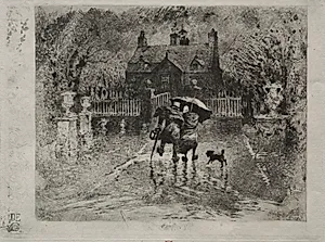 The Country Neighbors by Félix Hilaire Buhot (French, 1847–1898)