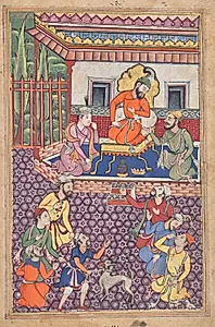 The court of the Raja of Ujjain, from a Tuti-nama (Tales of a Parrot): Forty-sixth Night by Unknown Artist