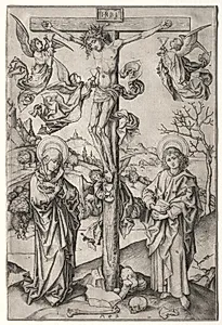 The Crucifixion with Four Angels by Martin Schongauer (German, c. 1450–1491)