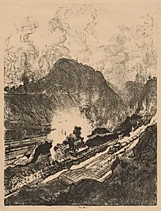 The Cut from Culebra, Panama by Joseph Pennell (American, 1857–1926)