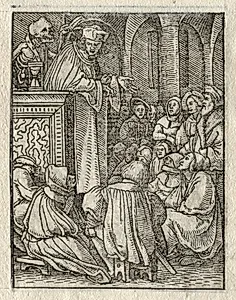 The Dance of Death:  The Preacher; The Priest by Hans Holbein the Younger (German, active England and Switzerland, 1497/98–1543)
