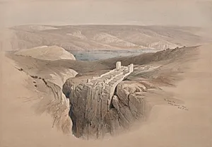 The Dead Sea Looking Towards Moab by David Roberts (Scottish, 1796–1864)