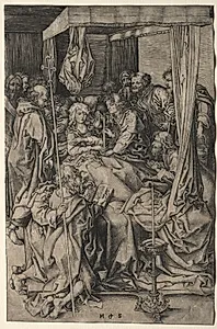 The Death of the Virgin by Martin Schongauer (German, c. 1450–1491)