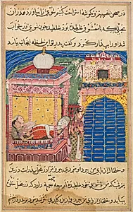 The deceitful wife persuades her husband to sleep in the same place where she had previously slept with her lover, from a Tuti-nama (Tales of a Parrot): Eighth Night by Unknown Artist