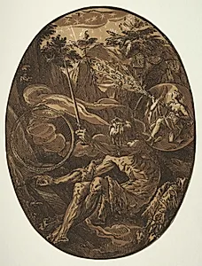 The Deities: Demogorgon in the Cave of Eternity by Hendrick Goltzius (Dutch, 1558–1617)
