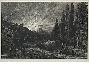 The Early Plowman by Samuel Palmer (British, 1805–1881)