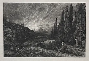 The Early Plowman by Samuel Palmer (British, 1805–1881)