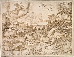 The Expulsion from Paradise by Jan Wierix (Flemish, c. 1549–after 1615)