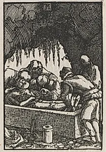 The Fall and Redemption of Man:  Burial of Christ by Albrecht Altdorfer (German, c. 1480–1538)