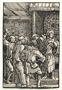 The Fall and Redemption of Man:  Christ before Caiaphas by Albrecht Altdorfer (German, c. 1480–1538)