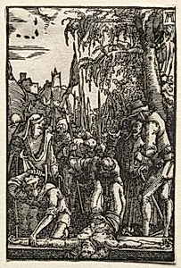 The Fall and Redemption of Man:  Christ Nailed to the Cross by Albrecht Altdorfer (German, c. 1480–1538)