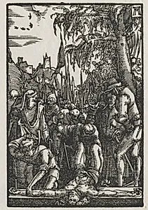 The Fall and Redemption of Man:  Christ Nailed to the Cross by Albrecht Altdorfer (German, c. 1480–1538)